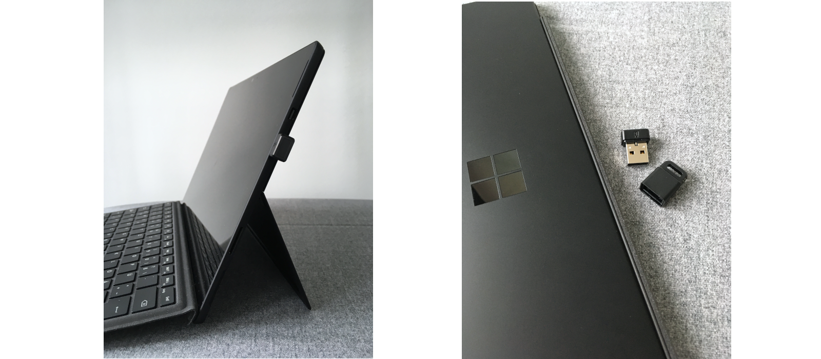 Der Kensington® VeriMark™ Fingerabdruckscanner "Designed for Surface" mit dem Surface Pro 6